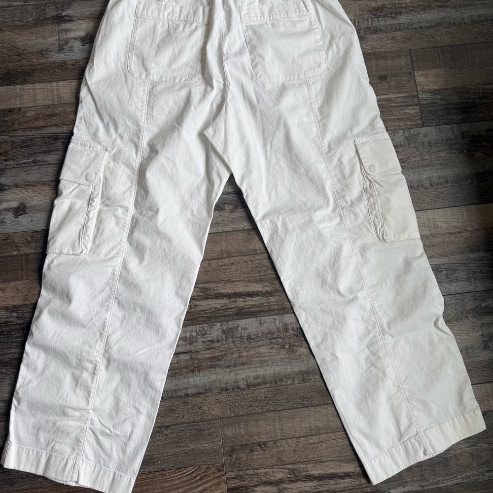 NWT Abercrombie & Fitch White High-Rise Baggy Trousers - Picture 8 of 10